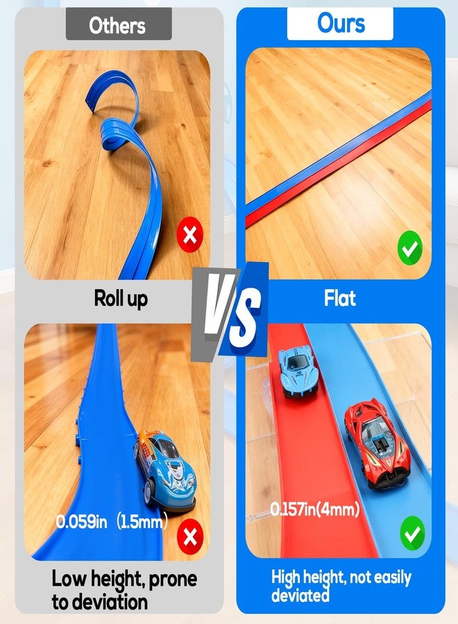 Mity Rain Flexible Race Track for Kids, Car Track Set for Hot Wheels Cars with Adhesive Pads, 2 Pull-Back Cars, 2 Alloy Racers & Bendable Car Ramp for Toddlers, Easy Storage, Indoor Ramp Fun for Ages 3-8 - Image 3